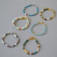 Gemstone Bracelets, Zinc Alloy, with Gemstone & Crystal, with 3cm extender chain, handmade, fashion jewelry & for woman Approx 16 cm 
