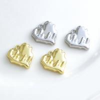 Brass Heart Pendants, Zinc Alloy, plated, DIY Approx 2mm 