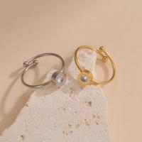 チタン鋼の指環, チタン鋼, 真空イオンプレーティング, ファッションジュエリー & 女性用 & ライン石のある, 無色, 18mm, 売り手 パソコン[