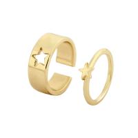 Zinc Alloy Ring Set, plated, 2 pieces & fashion jewelry & for woman 17.5mm [