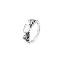 Zinc Alloy Finger Ring, silver color plated, fashion jewelry & for woman, silver color, 15.5mm [
