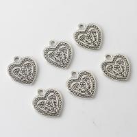 Zinc Alloy Heart Pendants, silver color plated, vintage & DIY Approx [