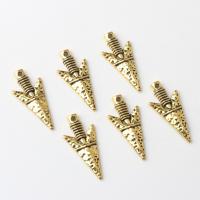 Zinc Alloy Jewelry Pendants, arrowhead, antique gold color plated, vintage & DIY Approx 