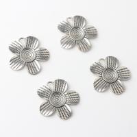 Zinc Alloy Flower Pendants, silver color plated, vintage & DIY, 35mm, Approx 
