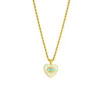 Titanium Steel Jewelry Necklace, with 1.97inch extender chain, Heart, plated, fashion jewelry & for woman & enamel, golden Approx 15.75 Inch 
