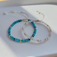 Gemstone Bracelets, Green Aventurine, with Seedbead & turquoise & Pink Aventurine & Shell & Brass, fashion jewelry & for woman Approx 11.02 Inch 