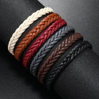 PU Leather Cord Bracelets, with Wax Cord, vintage & adjustable & for man 10mm 
