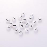 Schmelz Acryl Perlen, flache Runde, DIY & Emaille, weiß, 4x7mm, verkauft von Tasche