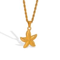 Stainless Steel Jewelry Necklace, 304 Stainless Steel, Starfish, plated, fashion jewelry & for woman, gold 