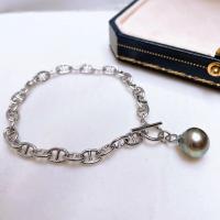 Akoya Cultured Pearls Bracelet, with Brass, fashion jewelry & for woman Approx 18 cm 