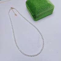 Freshwater Pearl Brass Necklace, with Brass, with 5cm extender chain, fashion jewelry & for woman, white Approx 45 cm 