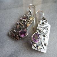 Kristall Tropfen Ohrring, Zinklegierung, mit Kristall, plattiert, Vintage & Modeschmuck & für Frau, violett, 16x45mm, verkauft von Paar