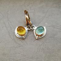 Cats Eye Earring, Zinc Alloy, with Cats Eye, plated, vintage & fashion jewelry & for woman, mixed colors, 13-45mm 