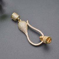 Brass Hook and Eye Clasp, plated, DIY & micro pave cubic zirconia 