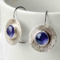 Glass Zinc Alloy Earring, with Glass, Flat Round, antique silver color plated, vintage & fashion jewelry & for woman 13-45mm 
