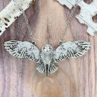 Zinc Alloy Necklace, with 5cm extender chain, Owl, silver color plated, vintage & fashion jewelry & for woman Approx 40 cm 