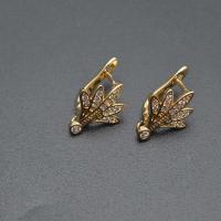 Brass Lever Back Earring Component, gold color plated, DIY & micro pave cubic zirconia [