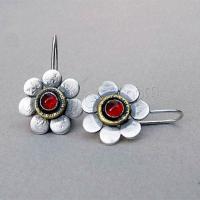 Glass Zinc Alloy Earring, with Glass, Flower, plated, vintage & fashion jewelry & for woman 13-45mm [
