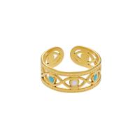 Emaille Edelstahl Ringe, 304 Edelstahl, plattiert, Modeschmuck & für Frau, goldfarben, verkauft von PC