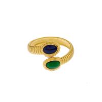 Emaille Edelstahl Ringe, 304 Edelstahl, plattiert, Modeschmuck & für Frau, goldfarben, verkauft von PC