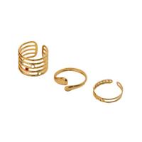 Ring Set, 304 Stainless Steel, plated, three pieces & fashion jewelry & for woman, golden 