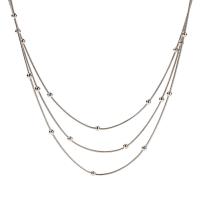 Fashion Multi Layer Necklace, 304 Stainless Steel, three layers & fashion jewelry & for woman, original color 