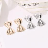 Zinc Alloy Stud Earring, Bowknot, plated, fashion jewelry & for woman 