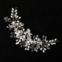 Headband, Zinc Alloy, with Crystal & Plastic Pearl, fashion jewelry & for woman & with rhinestone [
