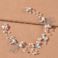 Headband, Zinc Alloy, with Crystal & Plastic Pearl, fashion jewelry & for woman 320mm 