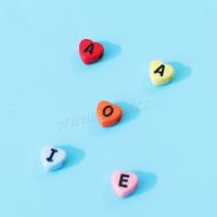 Schmelz Acryl Perlen, Herz, DIY & Emaille, gemischte Farben, 4x7mm, verkauft von Tasche