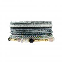 Wrap Bracelets, Glass Beads, 10 pieces & Bohemian style & elastic & for woman Inner Approx 55mm 