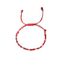 Glass Jewelry Beads Bracelets, Polyester Cord, with Glass Beads, handmade, Bohemian style & adjustable & for woman Inner cm 