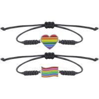 Fashion Create Wax Cord Bracelets, with Zinc Alloy, handmade, Unisex & adjustable & enamel Approx 7-29 cm 