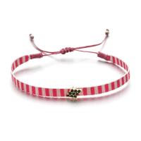 Laine cordon Bracelet, cordon de polyester, fait à la main, style folk & réglable & pour femme & avec strass, plus de couleurs à choisir Environ 16-28 cm, Vendu par PC