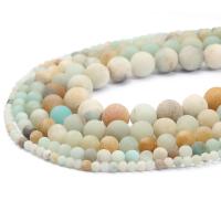 Amazonit Perlen, rund, DIY & verschiedene Größen vorhanden, Bohrung:ca. 1mm, Länge:ca. 38 cm, verkauft von Strang