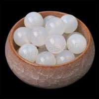 Natürliche Weiße Achat Perlen, Weißer Achat, rund, DIY & verschiedene Größen vorhanden, weiß, Länge:ca. 38 cm, verkauft von Strang