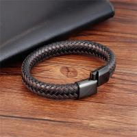 PU Leather Cord Bracelets, fashion jewelry & for man, 23cm 