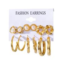 Plastic Pearl Zinc Alloy Earring, with Plastic Pearl, plated & for woman & with rhinestone, 7-31mm 