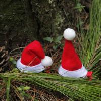 Christmas Hair Clip, Felt, with Plush & Zinc Alloy, Christmas Hat, handmade, Christmas Design & for woman, red 