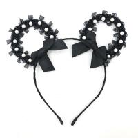 Hair Bands, Lace, with Zinc Alloy & for woman, black 