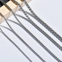 Titan Stahl Kette Halskette, Titanstahl, poliert, Modeschmuck & unisex & verschiedene Größen vorhanden, originale Farbe, frei von Nickel, Blei & Kadmium, Länge:ca. 60 cm, verkauft von PC