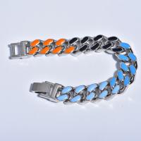 Titanium Steel Bracelet & Bangle, fashion jewelry & Unisex & enamel, multi-colored, nickel, lead & cadmium free, 12mm Approx 18 cm 