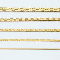 Titan Stahl Kette Halskette, Titanstahl, Vakuum-Ionen-Beschichtung, Modeschmuck & unisex & verschiedene Größen vorhanden, goldfarben, frei von Nickel, Blei & Kadmium, verkauft von PC