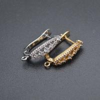 Brass Lever Back Earring Component, plated, DIY & micro pave cubic zirconia [