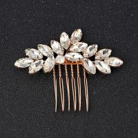 Decorative Hair Combs, Zinc Alloy, fashion jewelry & for woman & with rhinestone 