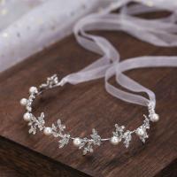 Headband, Zinc Alloy, with Plastic Pearl, fashion jewelry & for woman & with rhinestone 300mm [