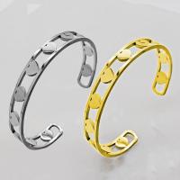 Stainless Steel Cuff Bangle, 304 Stainless Steel, Heart, plated, fashion jewelry & for woman Inner Approx 62mm 