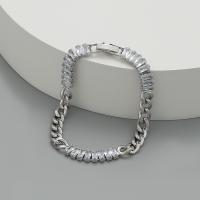 Cubic Zirconia Brass Bracelets, with Cubic Zirconia, fashion jewelry & for woman .1 cm 