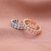 Cubic Zircon Brass Finger Ring, with Cubic Zirconia, fashion jewelry & for woman Inner Approx 17mm [