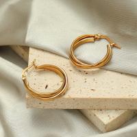 Stainless Steel Hoop Earring, 304 Stainless Steel, plated, fashion jewelry & for woman, gold 